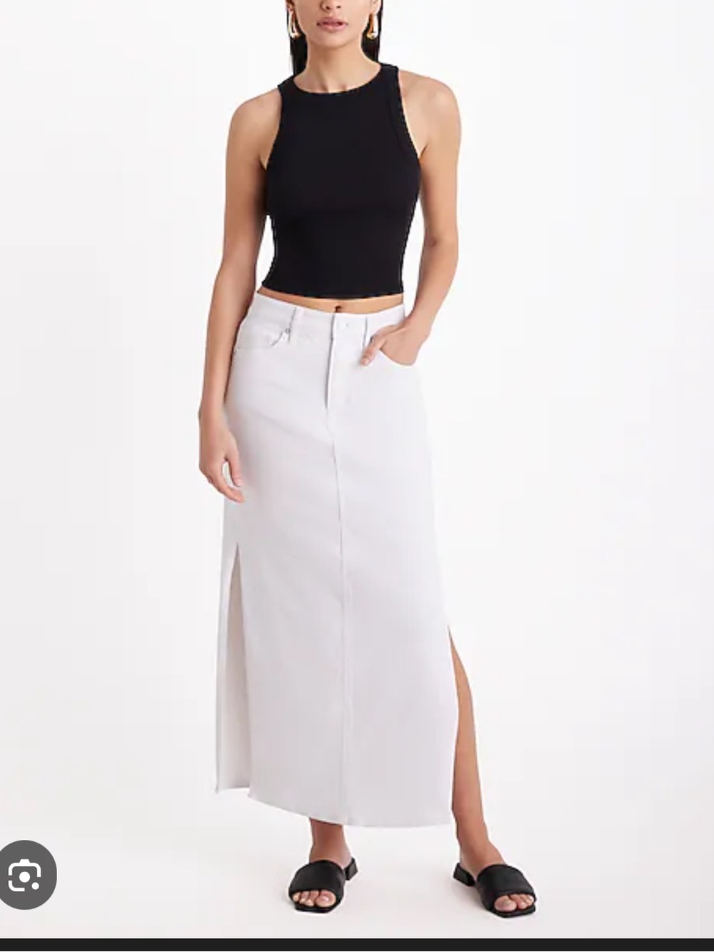 Express White Maxi Skirt with Side Slits
